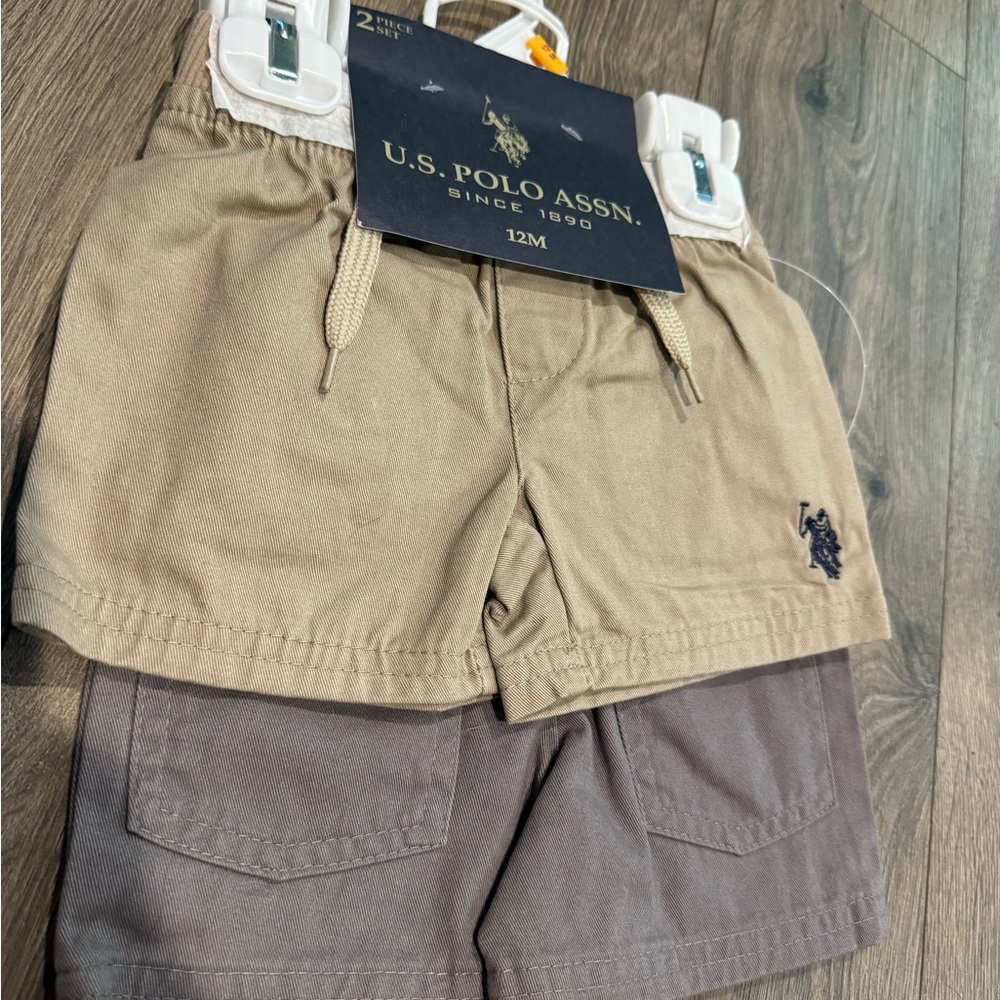U.S. Polo Assn. Kids Beige and Dark Gray Shorts